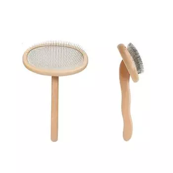 Инструмент для удаления колтунов у домашних животных с деревянной ручкой, экономящие труд расчески для удаления шерсти, безопасная щетка для распутывания шерсти домашних животных, дом L