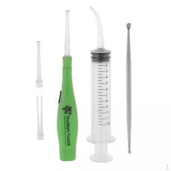 Инструмент для удаления миндалин с подсветкой, 3 насадками и 1 набором для чистки из нержавеющей стали