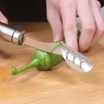 Инструмент для удаления перца из нержавеющей стали с зубцами для удаления семян, кухонные гаджеты, инструменты