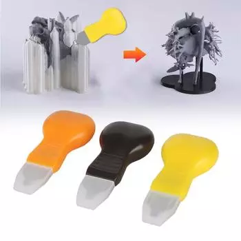 Инструмент для удаления поддержек 3D-печатных моделей, совместимый с FDM и смолой, легкий пластиковый шпатель желтого/черного/оранжевого цвета чёрный