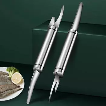 Инструмент для удаления прожилок из креветок из нержавеющей стали, прочный скребок для чешуи рыбы для домашней кухни