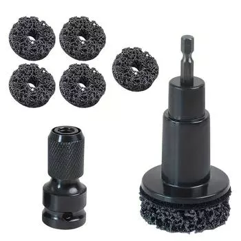 Инструмент для удаления ржавчины со ступицы колеса Ступица колеса Ось Тормозной диск Шлифовальная головка - Модель из закаленного пластика - Инструмент для удаления ржавчины со ступицы колеса + 5 шлифовальных головок 1 set