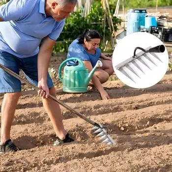 Инструмент для удаления сорняков, съемный ручной инструмент для прополки с 6 зубьями, стальной садовый когтистый инструмент для ручного удаления сорняков для сада, заднего двора, фермы