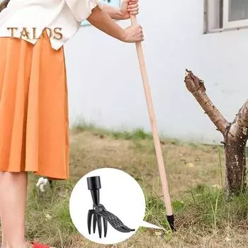 Инструмент для удаления сорняков Стоячий съемный инструмент для прополки с длинной ручкой без изгиба Простой в использовании сверхмощный садовый инструмент для удаления сорняков для газонов Цветочные клумбы Огороды чёрный