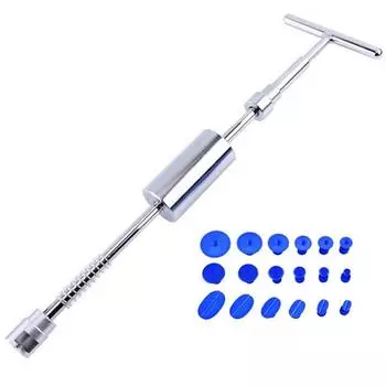 Инструмент для удаления вмятин на автомобиле T Dent Repair Tool, набор для ремонта листового металла, обратный молоток, клей +18 шт. съемников для клея