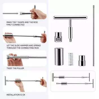 Инструмент для удаления вмятин с Т-образной планкой, улучшенные язычки для удаления вмятин на автомобилях и металлических поверхностях, набор для ремонта вмятин синий