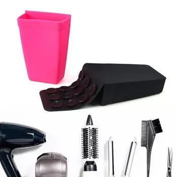 Инструмент для укладки волос Силиконовый мешок на присоске Термостойкий плоский/щипцы для завивки волос Выпрямитель для волос Инструменты для волос Держатель Органайзер Чехол чёрный