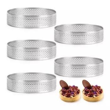 Инструмент для украшения хлеба печенья кондитерских изделий десерта перфорированного круга формы для торта кольца для тарталеток кольца для мусса 3