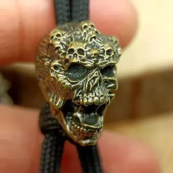 Инструмент для улицы Латунный череп Кричать Модель Нож Бусины Темляк Подвеска Рюкзак Браслет Ожерелье Брелок DIY Аксессуары brass