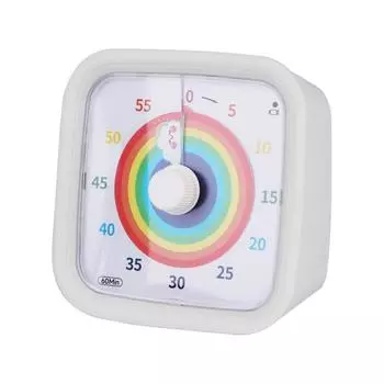 Инструмент для управления временем Универсальный визуальный таймер Милый мультяшный декоративный будильник для детей Напоминание Таймер обратного отсчета 60 минут White