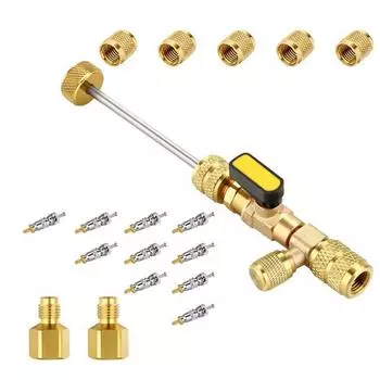 Инструмент для установки и снятия золотника с портами двойного размера SAE 1/4 и 5/16, инструменты для ремонта линий кондиционирования воздуха для ОВКВ R32 R410A