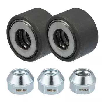 Инструмент для установки колесных шпилек uxcell, универсальный инструмент для установки колесных болтов, железный шестигранный диск с гайками, серебристый тон, 1 комплект 19,5 мм M12x1,25 M12x1,5 M14x1,5