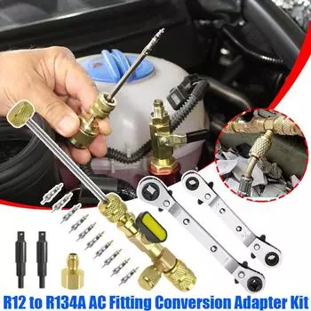 Инструмент для установки съемника сердечника клапана, ключ для холодильного оборудования с адаптерами для бит, простая установка сердечника клапана жёлтый