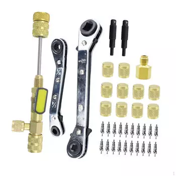Инструмент для установки съемника сердечника клапана, набор ключей для обслуживания систем отопления, вентиляции и кондиционирования воздуха, профессиональная сборка, замена 10
