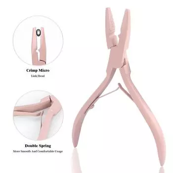 Инструмент для утка, плоскогубцы для нанесения микроколец, инструмент, микробусины, ближе, плоскогубцы для наращивания волос из нержавеющей стали