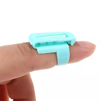 Инструмент для вязания свитера с разделителем пальцев, 4 направляющих для пряжи, пластиковый швейный наперсток синий