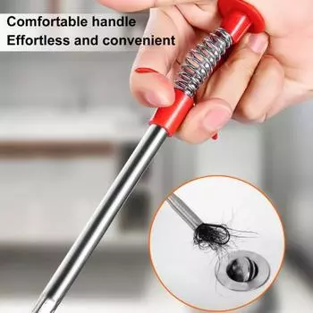 Инструмент для выемки труб, длинный быстрый земснаряд с четырьмя когтями для кухни, ванной комнаты, весенний инструмент для очистки канализации для дома 3M