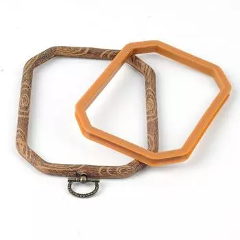 Инструмент для вышивки с вышивкой под дерево Пластиковые пяльцы восьмиугольные/квадратные/прямоугольные/шестиугольные для вышивания DIY Игольное рукоделие Ручная работа Шитье