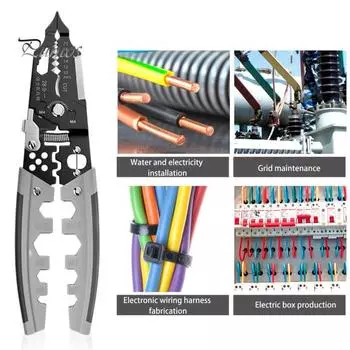 Инструмент для зачистки проводов 28 в 1, обжимной инструмент для кабеля с нескользящей ручкой, компактный портативный многофункциональный инструмент для зачистки проводов, профессиональный электроинструмент A