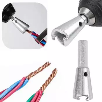 Инструмент для зачистки проводов для дрели, регулируемая зачистка, длина 10-40 мм, высокоэффективный скручиватель проводов, параллелизатор, скрутка проводов серебряный