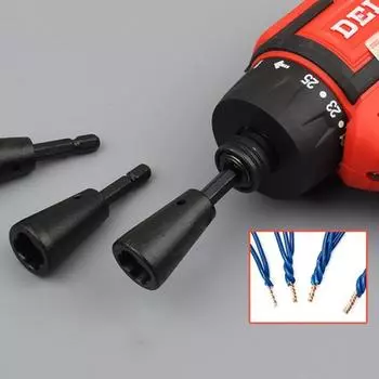 Инструмент для зачистки проводов для дрели, высокоэффективный, быстрый и точный параллелизатор для скручивания проводов, регулируемый зачистки 10 ~ 40 мм чёрный