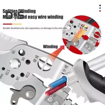 Инструмент для зачистки проводов, инструмент для обжима кабеля с нескользящей ручкой, многофункциональные плоскогубцы для электриков, профессиональный инструмент для зачистки проводов чёрный