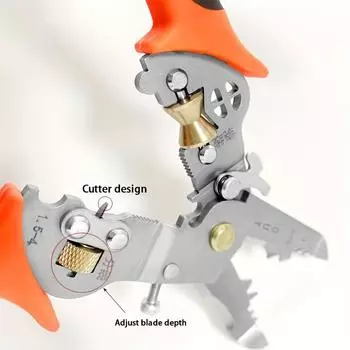 Инструмент для зачистки проводов из углеродистой стали с регулируемым пределом, сборка не требуется - прочные клещи для зачистки кабелей электрика для различных спецификаций проводов Multifunctional Wire Stripper