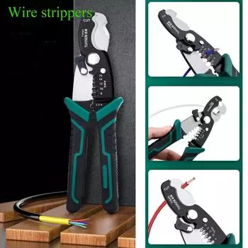 Инструмент для зачистки проводов Электрические клещи для зачистки кабеля Многофункциональные клещи для обжима проводов One Size