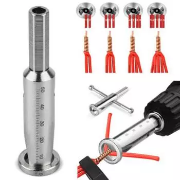 Инструмент для зачистки проводов Кабельный скручиватель Эффективный надежный простой в эксплуатации Портативный DIY Проект Электрик Инструмент для проводов Ручной инструмент для скручивания кабеля серебряный