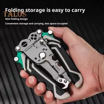 Инструмент для зачистки проводов с эргономичной ручкой, прочная конструкция, складная конструкция, многофункциональный инструмент для самостоятельной зачистки кабеля 18 в 1 серый