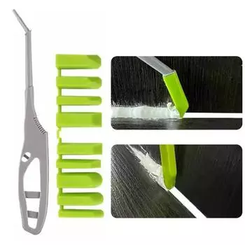 Инструмент для заделки швов из силикона со сменными накладками, компактный дизайн, портативный многофункциональный инструмент для удаления заделки швов 1pc