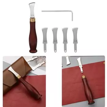 Инструмент для загибки кромок кожи Инструмент для загибки кромок кожи 1,0-2,5 мм Устройство для плоской прорези кромки кожи для кожевенного ремесла