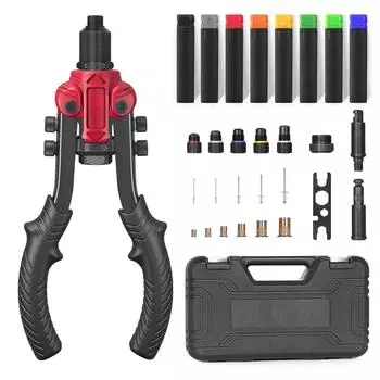 Инструмент для заклепок, набор для установки заклепок 3 в 1, набор плоскогубцев для заклепок с 6 метрическими и SAE разноцветный