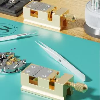 Инструмент для затягивания цангового зажима с противоскользящим покрытием Точный держатель головки часов Тиски для часового верстака Ручной инструмент 11 holes