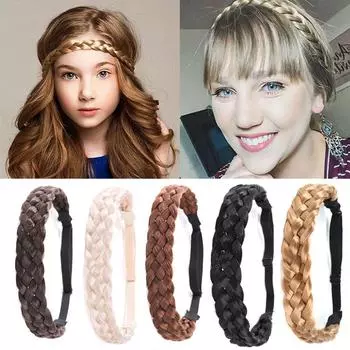 Инструмент для женщин богемный плетеный ободок для волос обруч эластичный плетеный повязка на голову парик твист повязки на голову