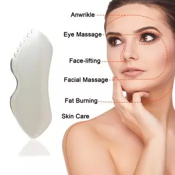 Инструмент Gua Sha, скребковая доска Gua из нержавеющей стали для лица, тела, миофасциальная массажная доска, устойчивый к ржавчине инструмент для подтяжки кожи для друзей семьи серебряный