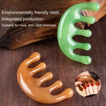 Инструмент Гуаша Компактный инструмент для выемки меридианов Здоровый скребковый массажный инструмент Гуаша Поставка для тела зелёный