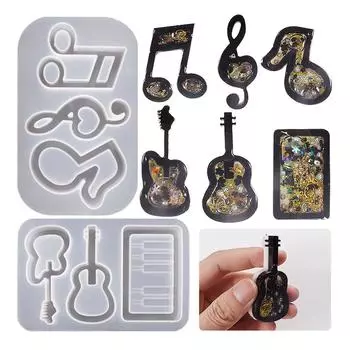 Инструмент Ноты Смолы Формы для шейкера Украшения Подвески Ручной Работы Силиконовые Формы Quicksand Брелок Форма Легко чистить 1