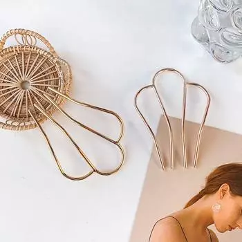 Инструмент Расческа для волос Зажим U-образная шпилька Металлические палочки для волос Головной убор в старинном стиле Головной убор в корейском стиле золотой