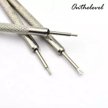 Инструмент с двойной головкой-вилкой для установки и снятия ремешка часов серебряный