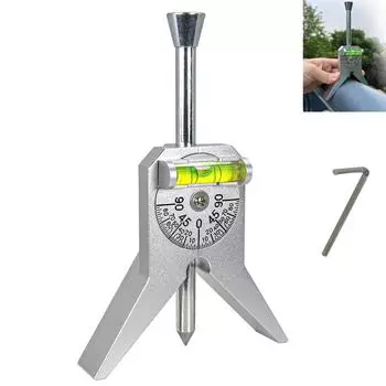 Инструмент сантехника с центрирующей головкой для измерения труб диаметром более 0,5 дюйма и более, с 4-дюймовым Y-образным основанием и регулируемым дисковым транспортиром для пузырьков. как