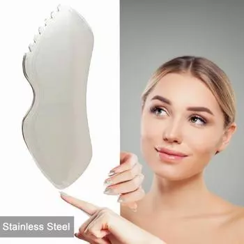 Инструмент Yousheng Gua Sha, нержавеющая сталь, доска для скребков Gua для лица и тела, миофасциальный массаж, нержавеющий инструмент для подтяжки кожи для семьи и друзей серебряный