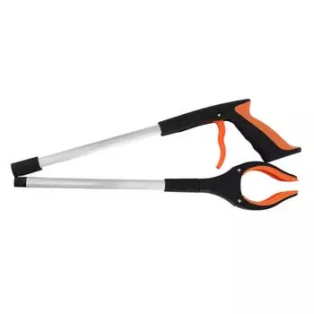 Инструмент-захват складной легкий вращающийся многофункциональный удобный захват для мусора оранжевый
