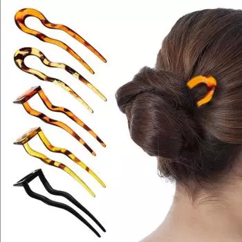 инструмент Женская изогнутая ацетатная шпилька для волос Вилка для волос U-образная шпилька для прически Аксессуар для волос Палочка для волос 02