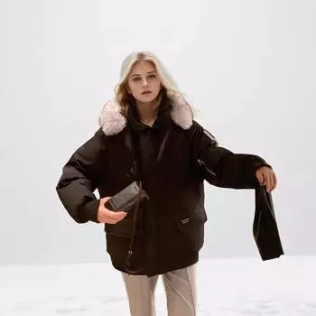 Инструментальная хлопковая куртка-парка женская меховой воротник утолщенная теплая хлопковая куртка женская повседневная куртка с капюшоном зимняя одежда стеганая одежда S серый