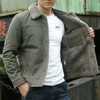 Инструментальная хлопковая одежда Сложенная и утолщенная свободная одежда для пап среднего возраста Одежда с хлопковой подкладкой для мужчин Зима M