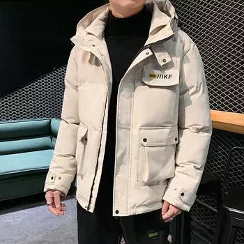 Инструментальная одежда с хлопковой подкладкой Мужская зимняя утепленная модная брендовая одежда с хлопковой подкладкой Куртка Куртка с хлопковой подкладкой Зимняя одежда с капюшоном M зелёный