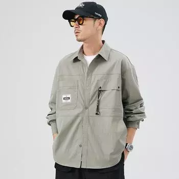 Инструментальная рубашка куртка мужская повседневная рубашка модная свободная трендовая брендовая премиум кардиган куртка мужская M