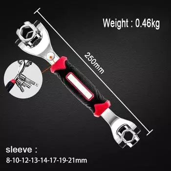 Инструменты 52 в 1, головка работает, универсальные трещоточные шлицевые болты, вращение рукава, ручные инструменты, универсальный гаечный ключ Tiger на 360 градусов