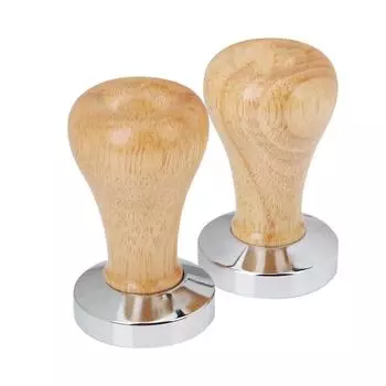 Инструменты бариста 58 мм/51 мм Темпер для кофе из нержавеющей стали с деревянной ручкой Молоток для кофейной пудры Плоский темпер для эспрессо Кофейная посуда Кофейные аксессуары 51mm